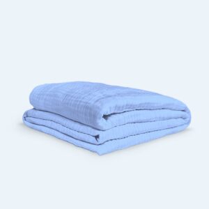 Bomuldsmuslin Dynebetræk - 200x220 / Himmelblå