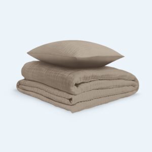 Bomuldsmuslin Sengesæt Mocha - 140x220 / 2 pudebetræk