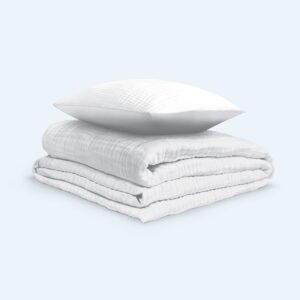 Bomuldsmuslin Sengesæt Skyhvid - 240x220 / 2 pudebetræk