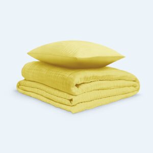 Bomuldsmuslin Sengesæt Solsikke - 140x220 / 2 pudebetræk